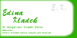 edina kladek business card